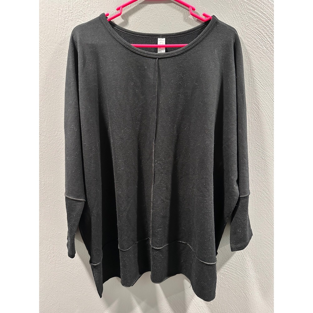 Spanx AirEssentials Long Sleeve Tunic Top Black Oversized Dolman XL/TG